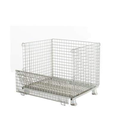 China Sale Top Quality Wire Mesh Cart Foldable Storage Container Foldable Wire Mesh Folding Box 1300*1000*850mm for sale