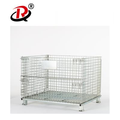 China Hot Selling Welded Wire Mesh Box Metal Bin Storage Container Wire Mesh Container Trolly Box Wire Cage 1250*1050*900mm for sale