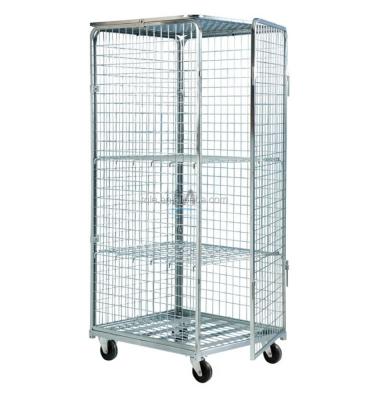 China Cake Roll Container Rolling Cage Trolley Storage Cage With Wheeled Industrial Trolley For Sale 500kg for sale