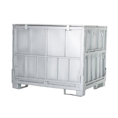 China China Factory Warehouse Direct Folding Storage Container For Logistics Turnover Good Quality Pallet Steel Container for sale