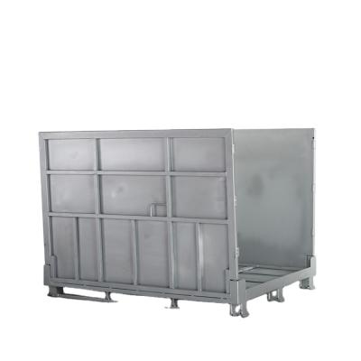 China Large Metal Containers Heavy Duty Metal Crates Folding Steel Ibc Galvanized Transport Box for sale