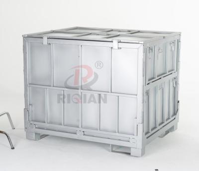 China Hot Galvanized Turnover Packaging Box , Galvanized Collapsible Containers 1000 Liters for sale