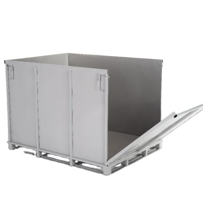 China Folding Transport Welded Steel Folding Ibc Containers Box Hot-dipped Metal Storage Container for sale