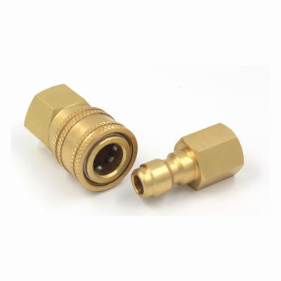 China Low / Non-valve Series 1/4 Size BSP/NPT Steel Thread Quick Connect Fluid Coupling &brass Quick Connect Water Hose Fittings for sale