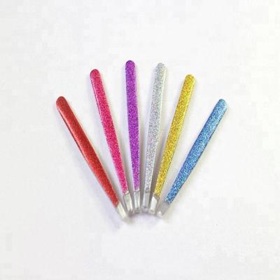 China Eyebrow Tweezers Stainless Steel Tip Glitter Slanted Shiny Tweezers for sale