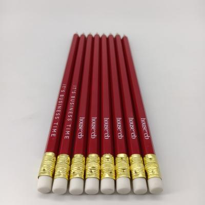 China Eco-friendly promotional latest promotional custom wooden suit color eraser strip pencil manufacturer manufacGuGuangzhou Guangzhou pencil packaging school office for sale