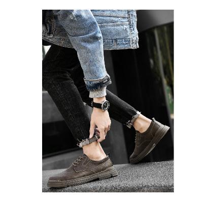 China Deodorization Martin Boots Men's Spring Work Wear Retro Soft Soled Shoes Casual Short Boots Leather Boots British Style for sale