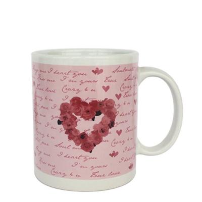 China Valentine Mug Viable Love Mug Heart Shaped Ceramic Mug For Wedding Favors for sale