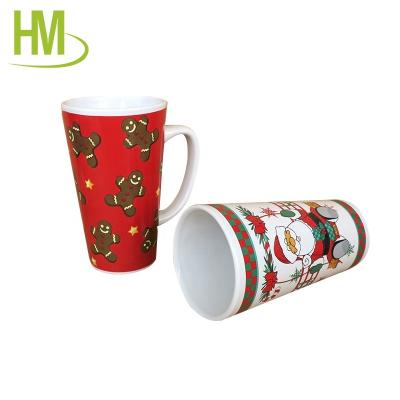 China Christmas Party Sustainable Holiday Household Decorative Tall Cup 16oz V Shape for sale