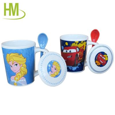 China Viable Ceramic Spoon in Handle for Promotion Gift Cartoon Ceramic Mugs for sale