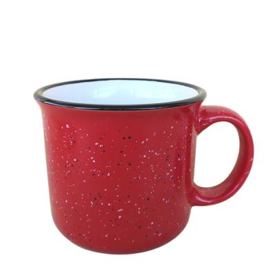 China Sustainable 16oz Campfire Ceramic Mug In Glazed Color With Black Spots for sale