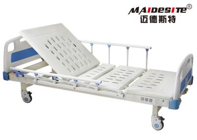 China Four Wheels White Hospital Patient Bed , Reclining Hospital Bed For Adults for sale