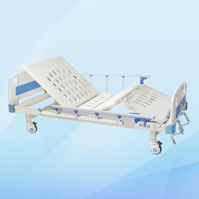 China Cama de hospital manual ajustável MD-M16 de duas funções com armação de aço laminada à venda