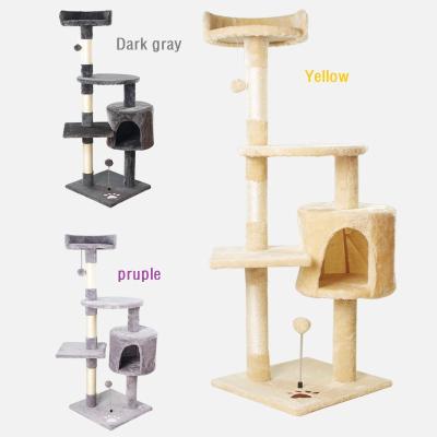 China Cat Tree Stocked For Indoor Cats Multi-Level Cat Tower With Hammock And Scratch Posts For Kittens for sale