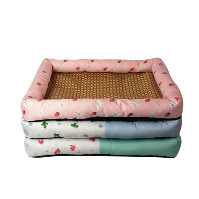 China Wholesale Soft Travel Fabric High Loft Dog Cushion Pet Bed For Summer for sale