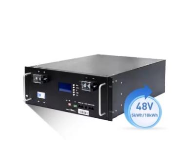 Chine 48V 100Ah 200Ah Rackmount Lifepo4 Batterie avec écran LCD BMS Batteries au lithium 5kwh 10kwh à vendre