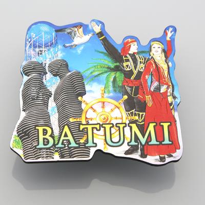 China 2020 Newest Newest Batumi Souvenir Eco-Friendly Gold Plated Aluminum Fridge Magnet Fridge Magnet for sale