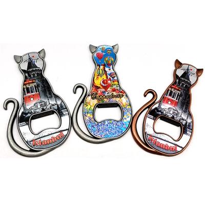 China Open Metal Eco Beer Cat Fridge Sticker Travel Souvenir Design Customization for sale