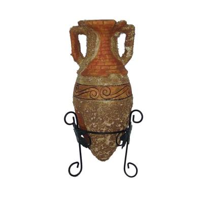 China Vintage minimalist ceramic vase with iron frame for sale