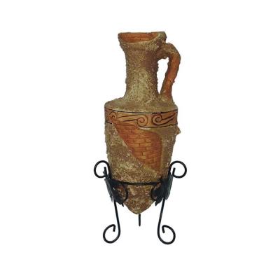 China Vintage minimalist ceramic vase with iron frame for sale