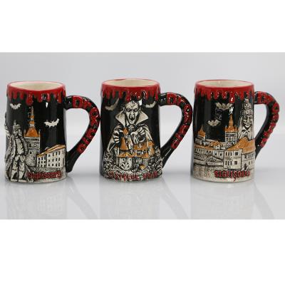 China Minimalist Earl Dracula, King Of The Vampires Sound Castle 570ML Black Effect Beer Bleed Ceramic Mug for sale