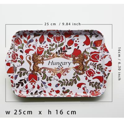 China European Wholesale Custom Classy Cigarette Tin Metal Smoke Shops Supplies Rolling Tray Tourist Souvenirs OEM/ODM for sale