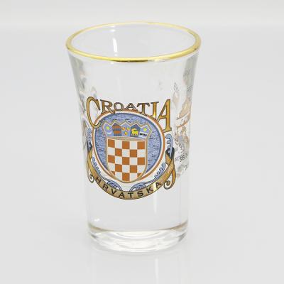 China Gift Hot Selling Crystal Clear Elegant Heavy Bottom Base And Durable Sublimation Shot Glass for sale