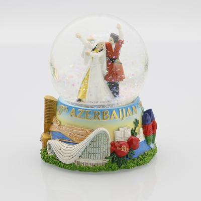 China Azerbaijan Water Ball Diameter 65mm Handmade Souvenir Snow Globe for sale