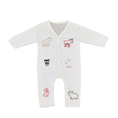 China 100% Cotton Organic Cotton OEM Custom Baby Clothes Newborn Luxury Baby Boy Romper Rompers for sale