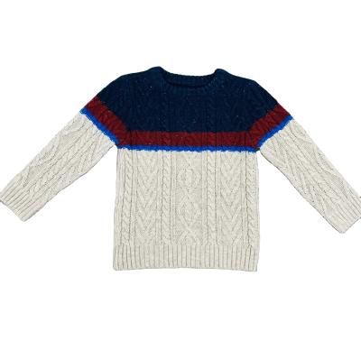 China ACRYLIC/ACRYLIC POLYESTER/POLYESTER children kids knit cable jacquard sweater boys fashion use ODM sweater for sale