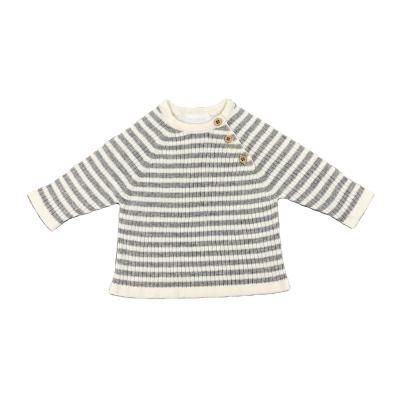 China OEM Anti-pilling Anti-pilling Cotton Ribbed Baby Clothes Custom Striped Baby Knit Jumpers Baby for sale