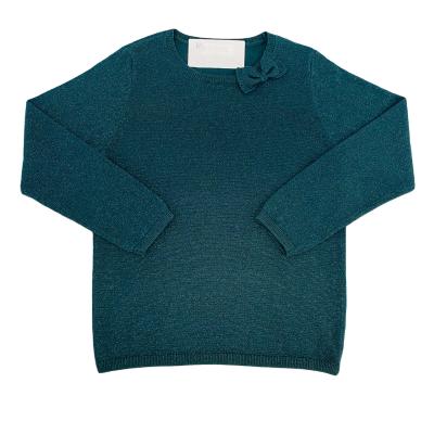 China Custom Green Anti Wrinkle Anti Wrinkle OEM Sweater Kids Basic Pullover For Girls for sale