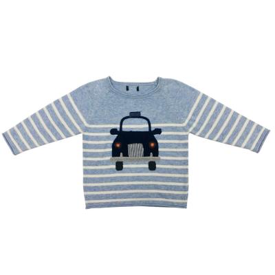 China 2020 Cartoon Baby Sweater Solid Striped Cars Kids Breathable Sweaters for sale