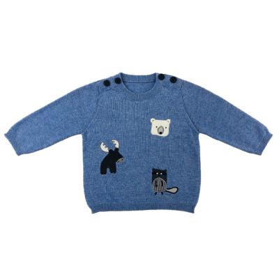 China 100%COTTON ODM 100%COTTON Cute Baby Jacquard Baby Sweater Cartoon Animal Sweaters Girls for sale