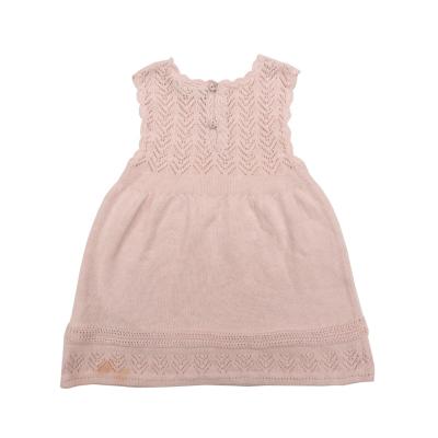 China 100% Cotton 100% Cotton Baby Knitted Sunsuits Children Pink Knitted Sun Kids Dress Supplier for sale