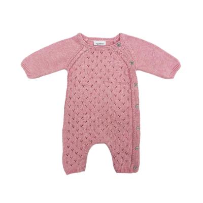 China Winter 100% Cotton 100% Cotton Long Sleever Knitted Heather Cotton Newborn Babies Rompers for sale