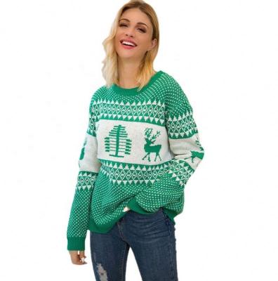 China 2021 Wholesale Custom Anti Wrinkle Winter Christmas Clothes Sleeveless Long Knitwear Round Neck Knitted Unisex Ugly Christmas Sweater for sale