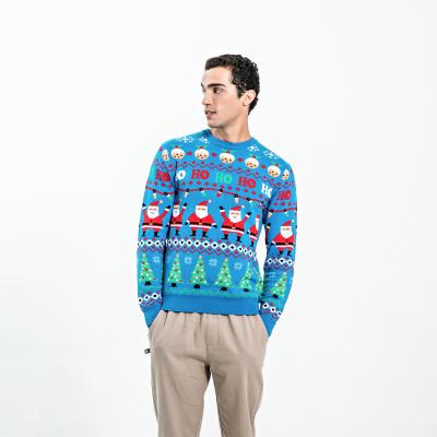 China Custom Christmas Jacquard OEM/ODM Anti-pilling Sweater Knitted Christmas Ugly Mens Sweater Crewneck Sweater for sale