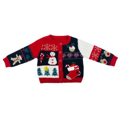 China . . 2020 lovely thick sweater children's girls knitted ugly Christmas cardigan girls for sale