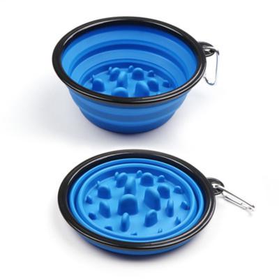 China New Hot Selling Stored Pet Silicone Folding Bowl Travel Pet Rolls Portable Collapsible Water Food Dog Bowl for sale