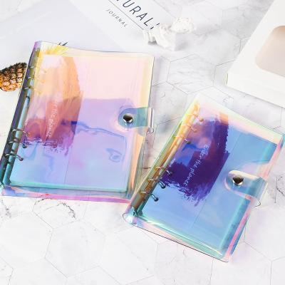 China Mini Laser Notebook Planner Organizer Binder Books Diary Accessories Diary School Office Supplies Notebook A5 A6 for sale