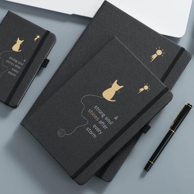 China Elastic Printing Hardcover Hard Cover Student Notebook Eco Business A4 Notebook for sale