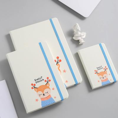 China Handmade High Quality Custom Color A5 Cover Notebook Canvas Journal Hardcover Book with Elastic Closure for sale