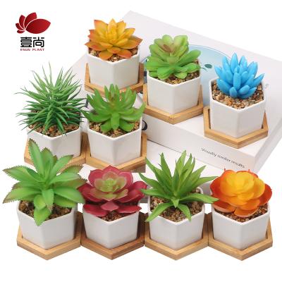 China Minimalist ES1330 Plants Artificial Bonsai With Potted Flower Arrangement Artificial Mini Hotel Home Decoration for sale