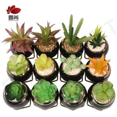 China Minimalist ES1280A Plants Artificial Bonsai With Potted Flower Arrangement Artificial Mini Hotel Home Decoration for sale