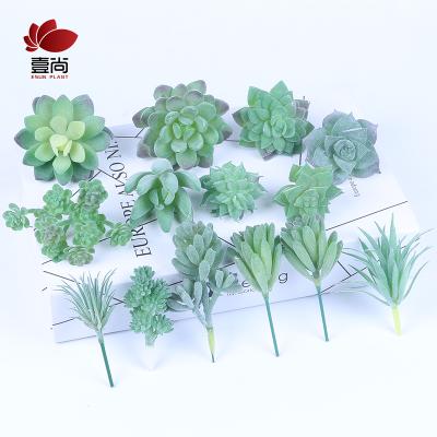 China Factory direct minimalist DIY realistic unpotted artificial fake succulent plants assorted 14pcs set B004 for sale