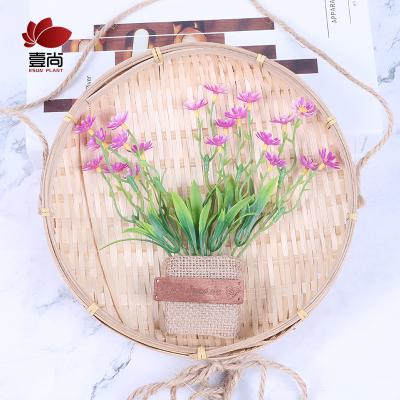 China Eco-friendly artificial flower ES1222 with basket pot for home decoration for sale