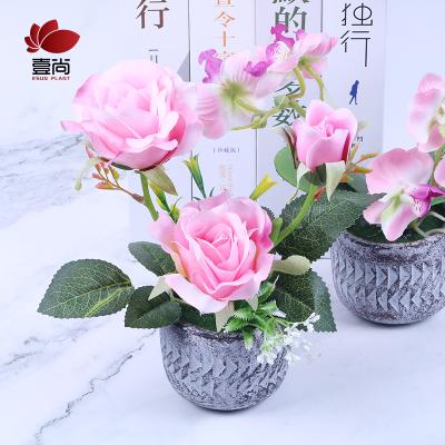 China Eco-friendly wholesale cheap artificial flower for home decor artificial flower pot ES1175 for sale