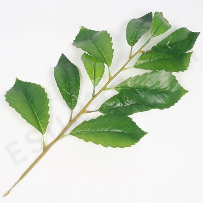 China Factory Price Minimalist Artificial Plants Leaves Green Branch Plastic Leaves For Indoor Outdoor Decoration SY008 for sale