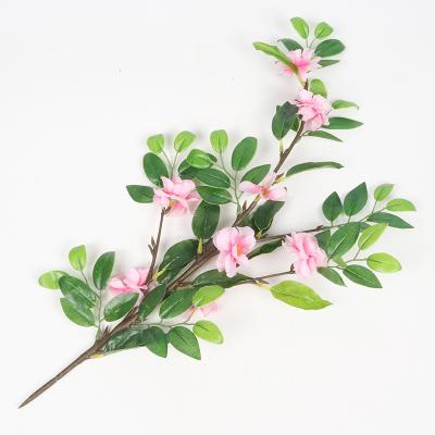 China Factory Price Minimalist Artificial Plants Leaves Green Branch Plastic Leaves For Indoor Outdoor Decoration SY011 for sale